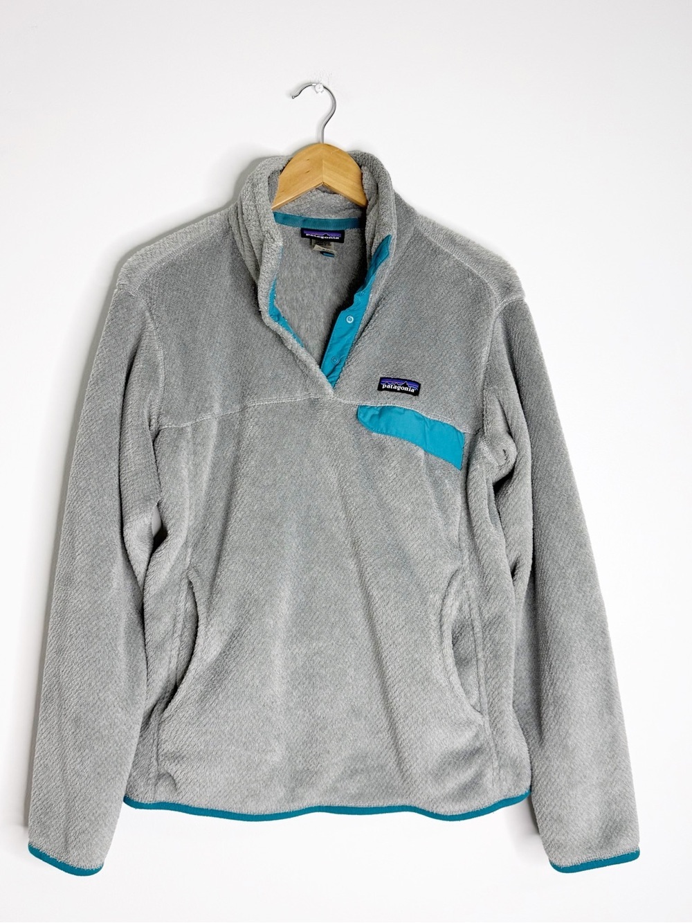 Patagonia Synchilla Snap-T Pullover Fleece Women’s Large Gray Blue